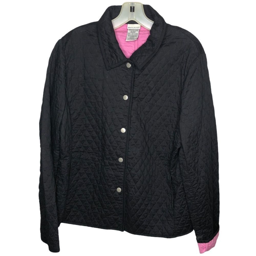 Vintage White Stag‎ Quilted Jacket Black
